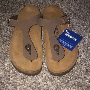 NEW Birkenstock Gizeh Sandals Birkibuc/Mocha Sz39
